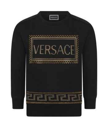 Versace Girls Cotton Logo Sweater soldes