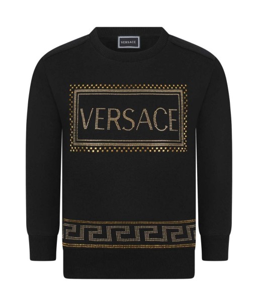 Versace Girls Cotton Logo Sweater soldes