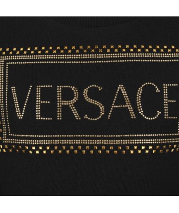 Versace Girls Cotton Logo Sweater soldes