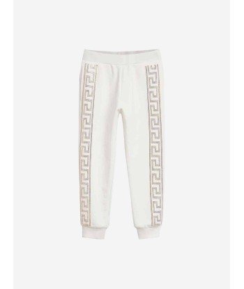 Versace Girls Ivory & Gold Cotton Joggers en stock