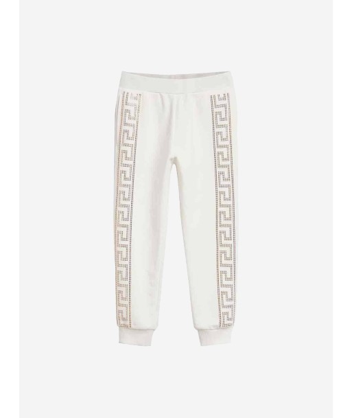 Versace Girls Ivory & Gold Cotton Joggers en stock