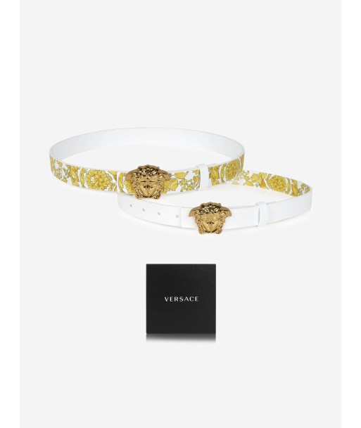 Versace Girls Reversible Barocco Belt in White du meilleur 