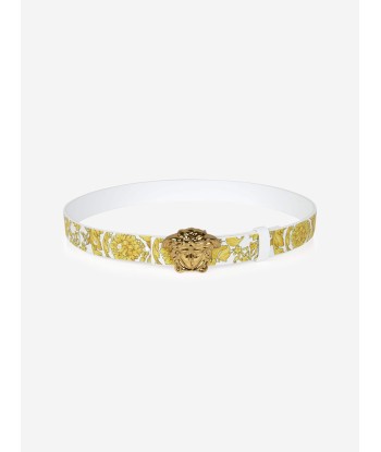 Versace Girls Reversible Barocco Belt in White du meilleur 