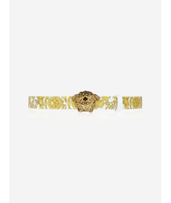 Versace Girls Reversible Barocco Belt in White du meilleur 