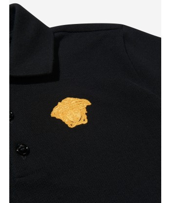 Versace Boys Medusa Logo Polo Shirt in Black À commander