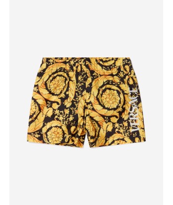 Versace Baby Boys Baroque Swim Shorts in Black basket pas cher