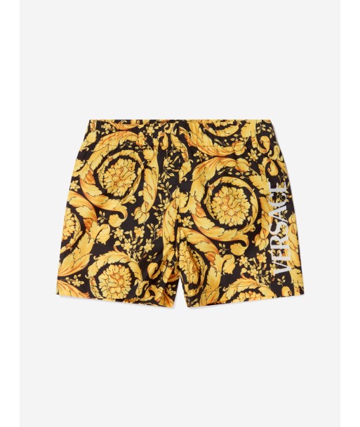 Versace Baby Boys Baroque Swim Shorts in Black basket pas cher