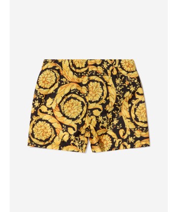 Versace Baby Boys Baroque Swim Shorts in Black basket pas cher