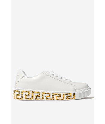 Versace Kids Leather La Greca Trainers meilleur choix