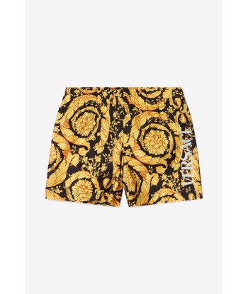 Versace Baby Boys Baroque Swim Shorts in Black basket pas cher