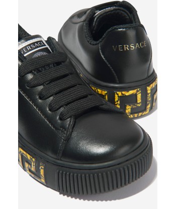 Versace Girls Leather Greca Logo Trainers Profitez des Offres !