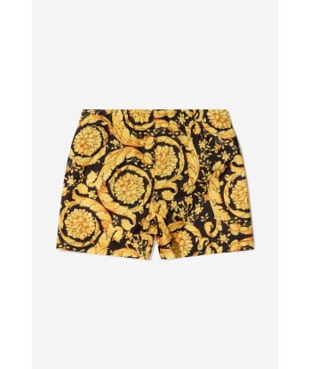 Versace Baby Boys Baroque Swim Shorts in Black basket pas cher