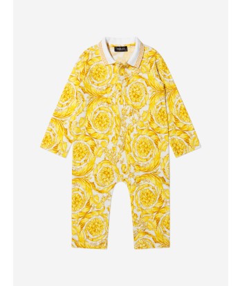 Versace Baby Unisex Cotton Barocco Print Romper outlet