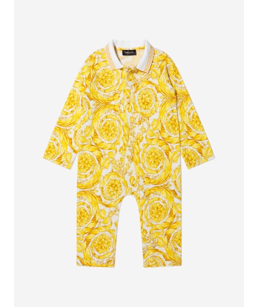 Versace Baby Unisex Cotton Barocco Print Romper outlet