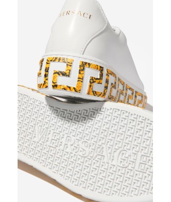 Versace Kids Leather La Greca Trainers meilleur choix