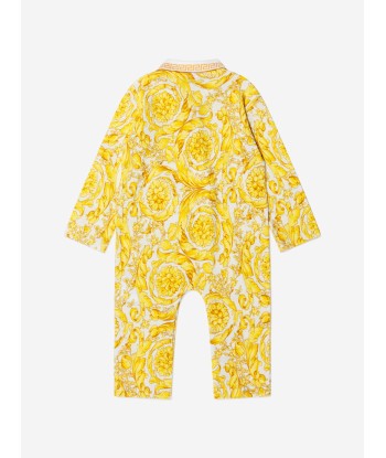 Versace Baby Unisex Cotton Barocco Print Romper outlet