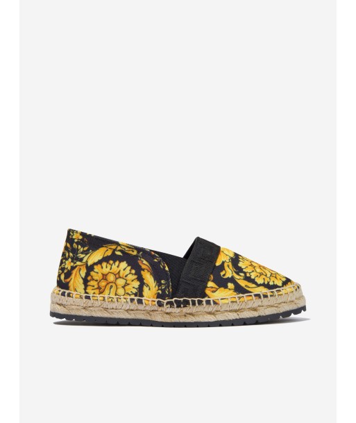 Versace Girls Barocco Espadrilles in Black de France