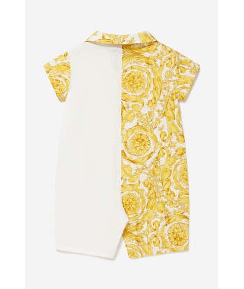 Versace Baby Barocco Polo Romper in Gold Véritable concentré