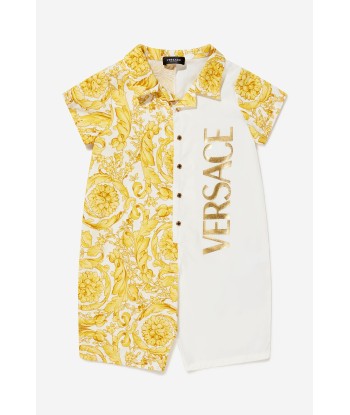 Versace Baby Barocco Polo Romper in Gold Véritable concentré