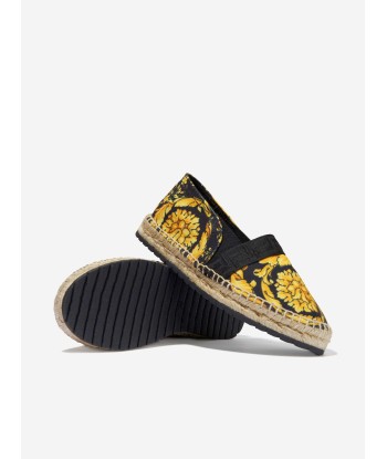 Versace Girls Barocco Espadrilles in Black de France