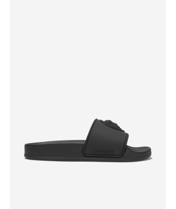 Versace Kids Medusa Logo Sliders in Black la colonne vertébrale