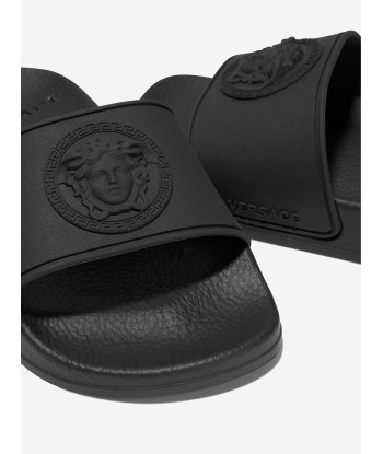 Versace Kids Medusa Logo Sliders in Black la colonne vertébrale