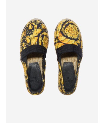 Versace Girls Barocco Espadrilles in Black de France