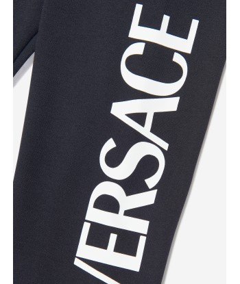 Versace Girls Logo Leggings in Black le des métaux précieux