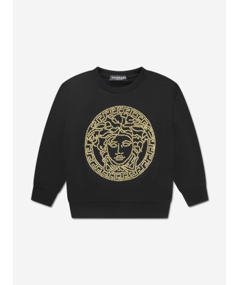 Versace Kids Medusa Logo Sweatshirt in Black rembourrage situé sous