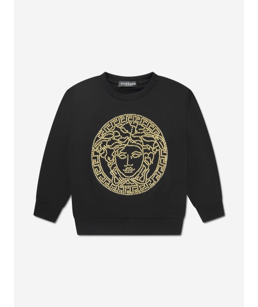 Versace Kids Medusa Logo Sweatshirt in Black rembourrage situé sous