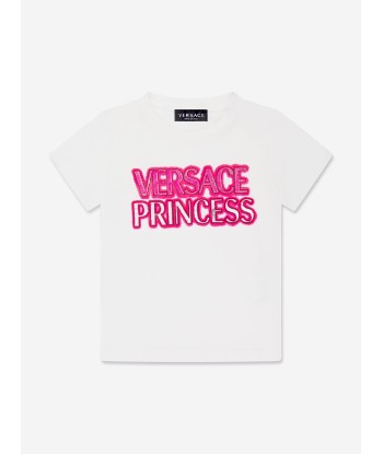 Versace Girls Princess Logo T-Shirt in White Voir les baskets