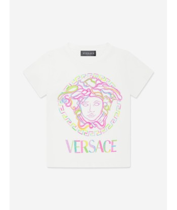 Versace Girls Medusa Logo T-Shirt in White 2024