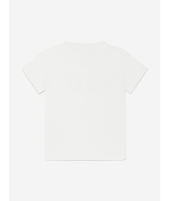 Versace Kids Crystal Logo T-Shirt in White des créatures d'habitude