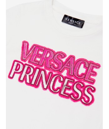 Versace Girls Princess Logo T-Shirt in White Voir les baskets