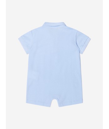 Versace Baby Boys Polo Romper in Blue offre 