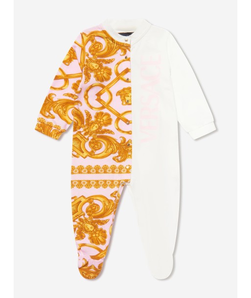 Versace Baby Girls Logo Babygrow in White 50% de réduction en Octobre 2024