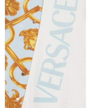 Versace Baby Boys Logo Babygrow in White Les magasins à Paris