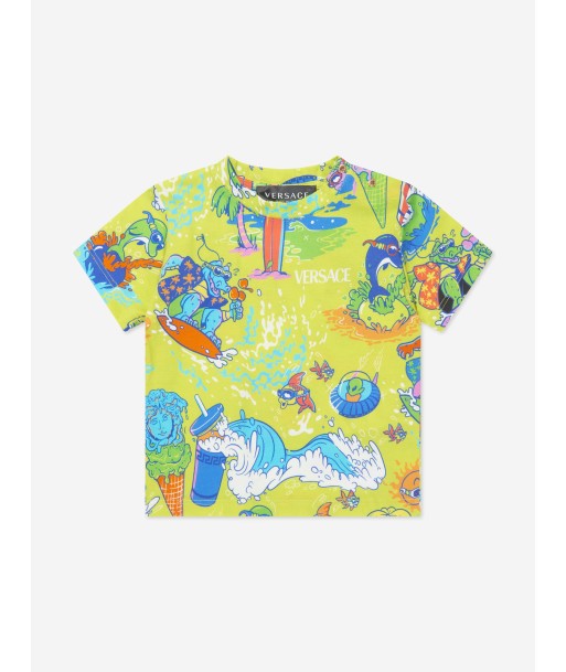 Versace Baby Boys Summer Print T-Shirt in Yellow Amélioration de cerveau avec