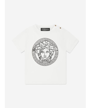 Versace Baby Medusa Logo T-Shirt in White sélection de produits