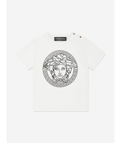 Versace Baby Medusa Logo T-Shirt in White sélection de produits