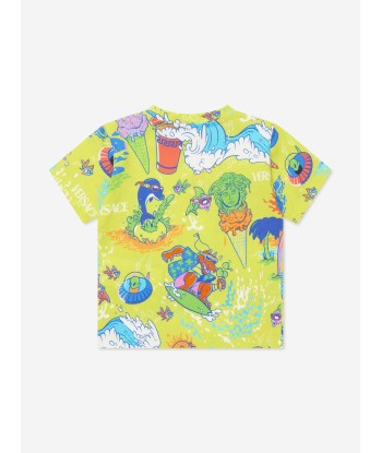 Versace Baby Boys Summer Print T-Shirt in Yellow Amélioration de cerveau avec