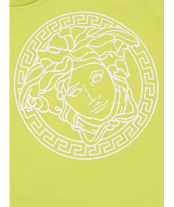 Versace Baby Boys Medusa Logo T-Shirt in Lime Paris Déstockage Promo