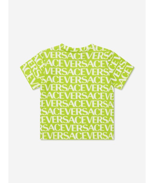 Versace Baby Logo Print T-Shirt in Green pas cher