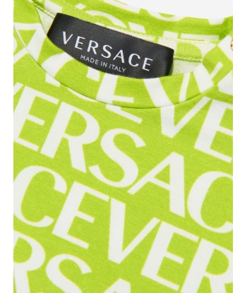 Versace Baby Logo Print T-Shirt in Green pas cher