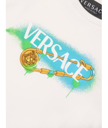 Versace Baby Boys Logo T-Shirt in White Les magasins à Paris