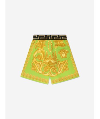 Versace Boys Barocco Print Shorts in Lime sélection de produits