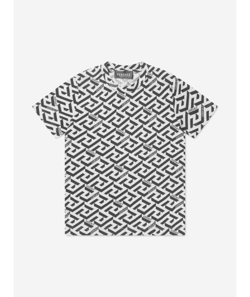 Versace Boys La Greca T-Shirt in Grey En savoir plus