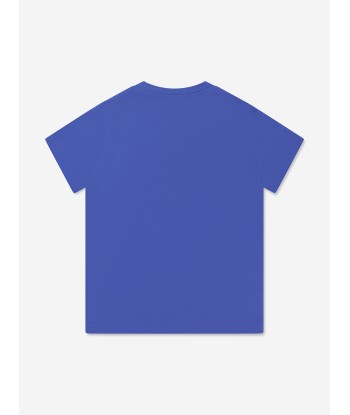 Versace Boys Logo T-Shirt in Blue pour bénéficier 