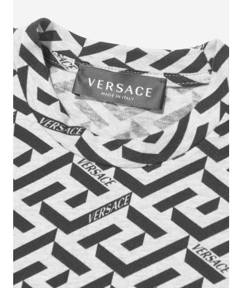 Versace Boys La Greca T-Shirt in Grey En savoir plus