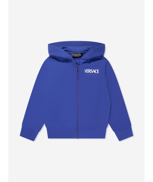 Versace Boys Logo Zip Up Top in Blue les muscles